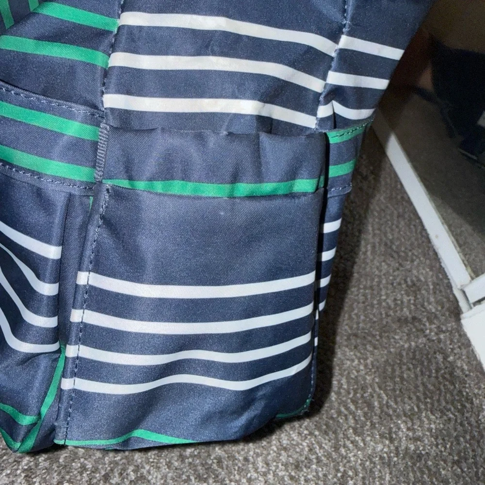 Ju-Ju-Be Navy, Green & White Striped Messenger Bag